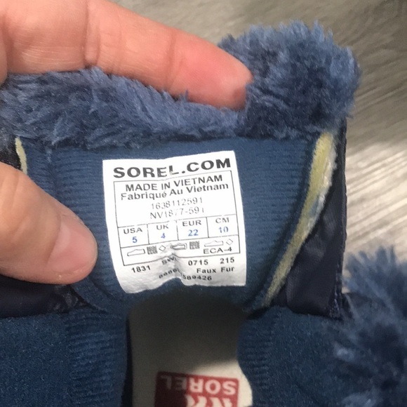 SOREL LOGO NYLON CANVAS SNOW BOOTS size 5 - Picture 9 of 10